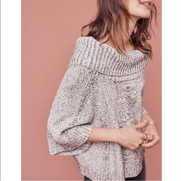 Anthropologie Field Flower Cabled Cowl Pullover - Picture 8 of 8